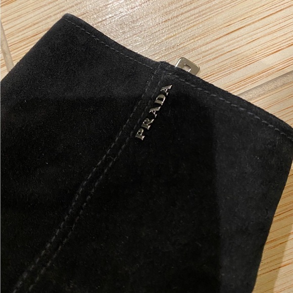 Prada Suede Heeled Ankle Boots - Picture 7 of 13
